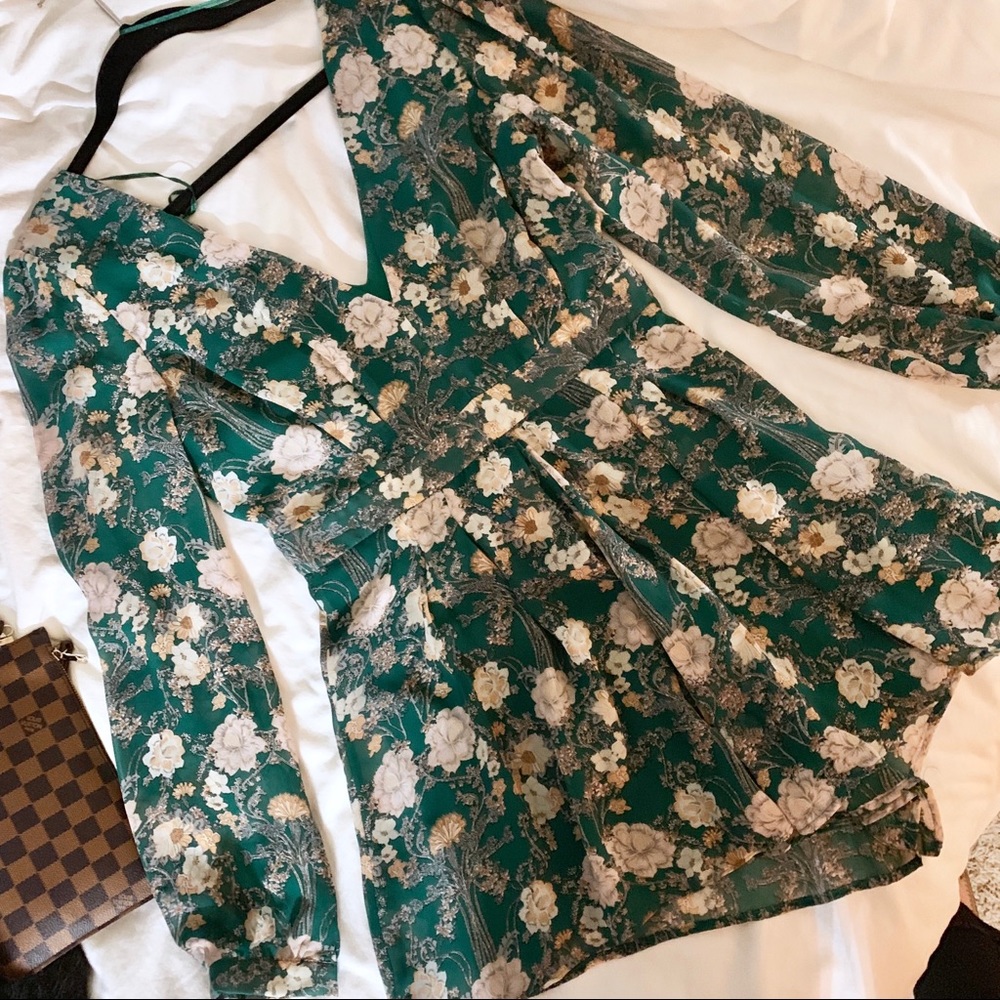 Floral Green Romper